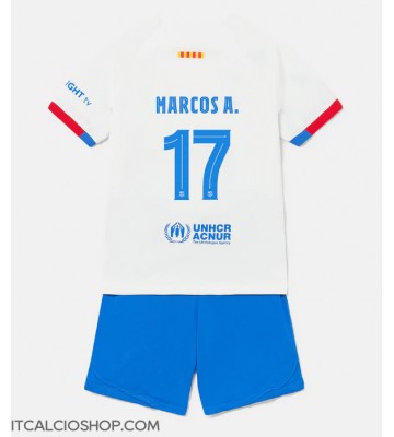 Barcelona Marcos Alonso #17 Seconda Maglia Bambino 2023-24 Manica Corta (+ Pantaloni corti)